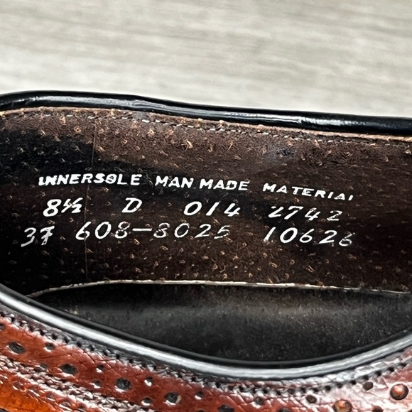 Vintage Leather Stafford Imperial Biltrite USA Wingtip Dress Shoes Mens 8.5 - Picture 10 of 10